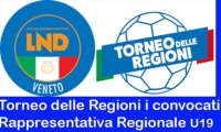 Rappresentativa Regionale U19 i convocati Torneo delle Regioni